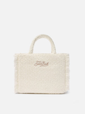 Colette Tweed Handtasche aus weißem Wollmischgewebe