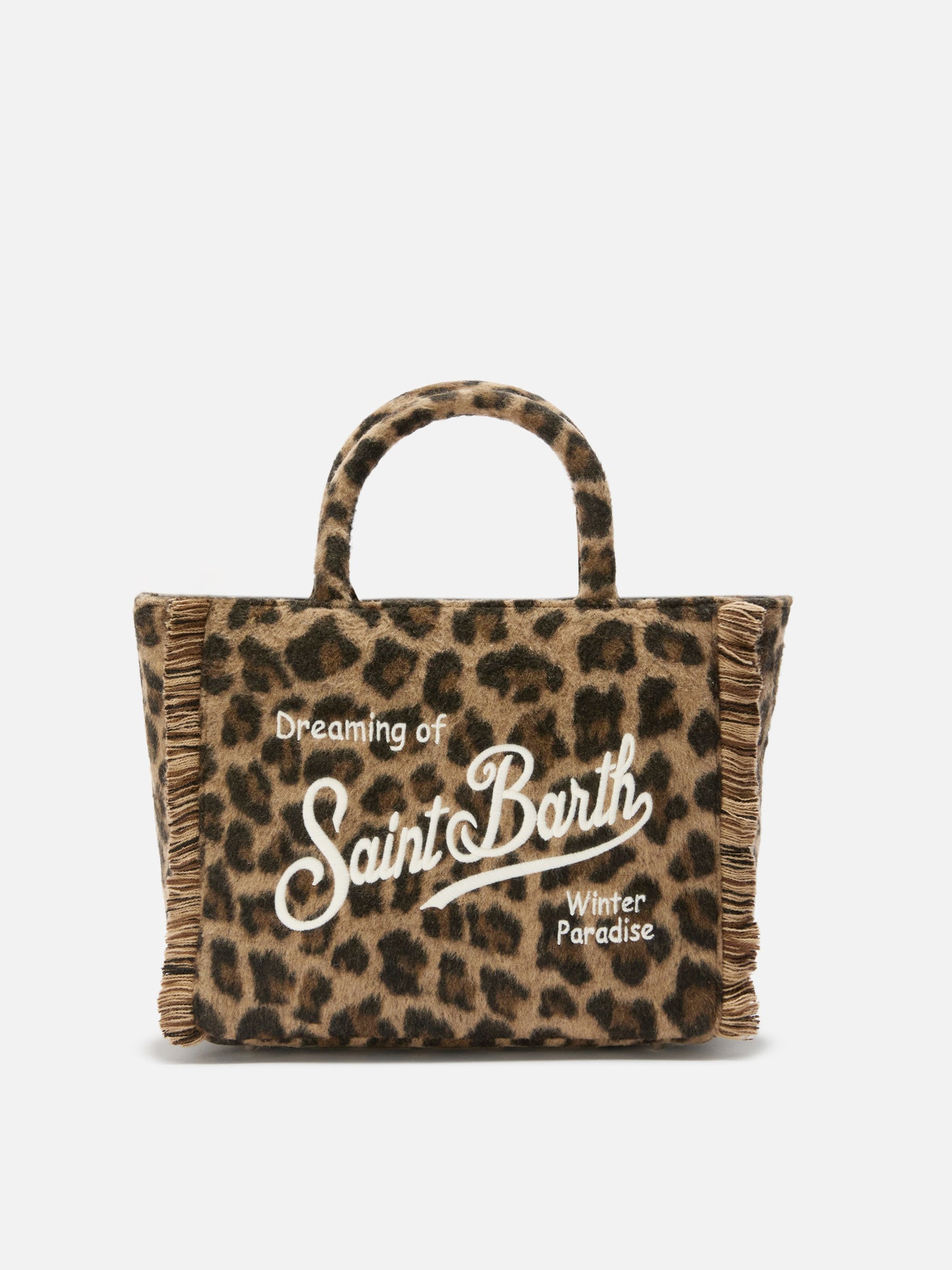 Colette Filzhandtasche aus Wollmischung mit Leopardenmuster