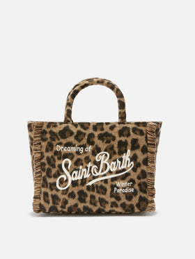 Colette Filzhandtasche aus Wollmischung mit Leopardenmuster