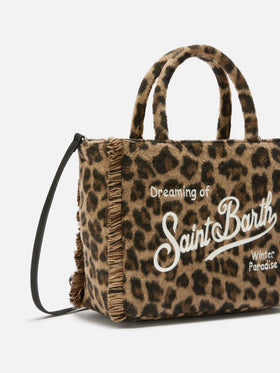 Colette Filzhandtasche aus Wollmischung mit Leopardenmuster