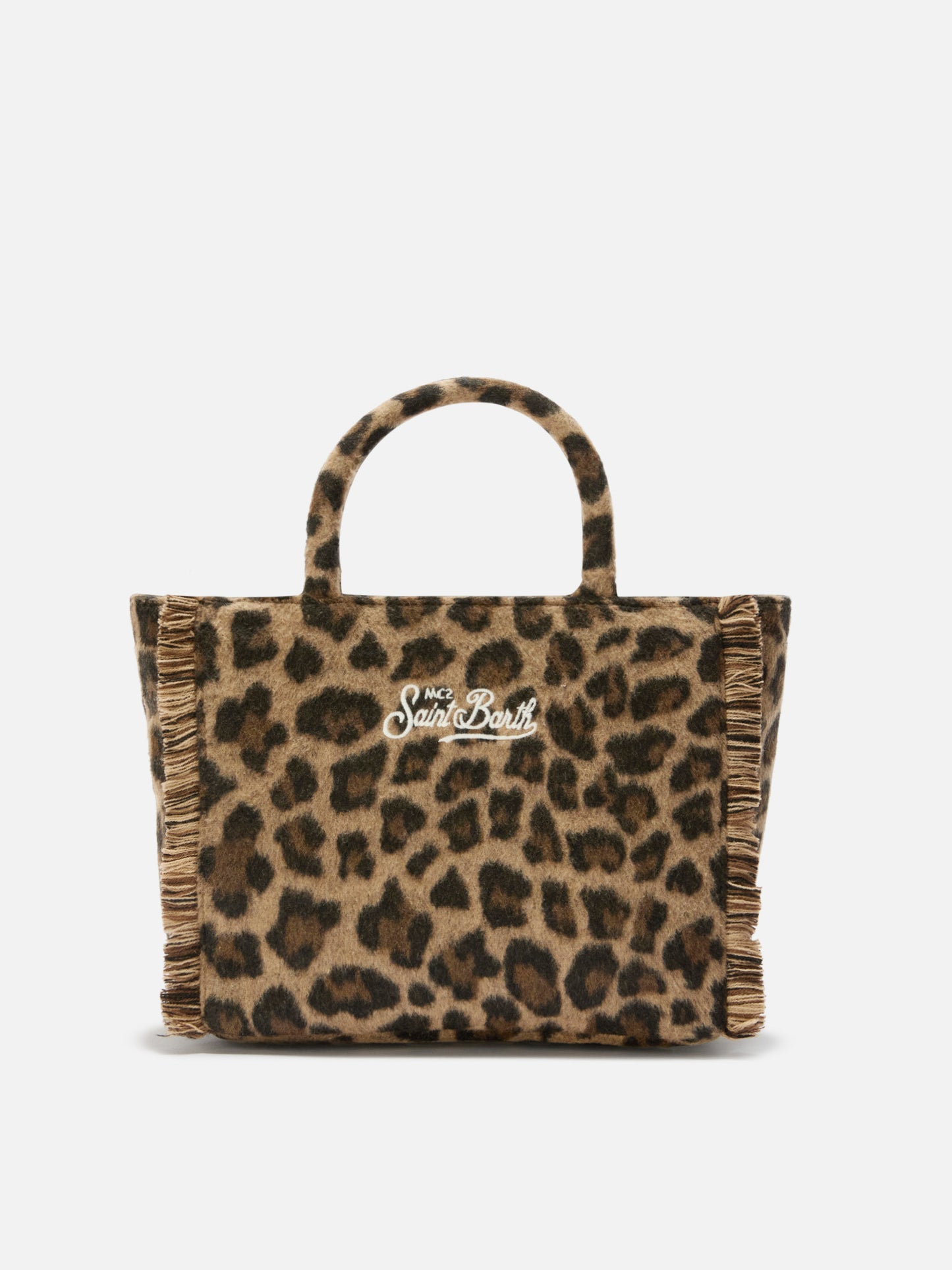 Colette Filzhandtasche aus Wollmischung mit Leopardenmuster