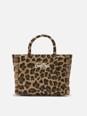 Colette Filzhandtasche aus Wollmischung mit Leopardenmuster