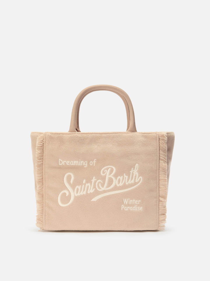 Colette Filzhandtasche aus beigem Wollmischgewebe
