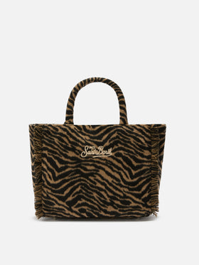 Colette Filzhandtasche aus Wollmischung mit Zebramuster.