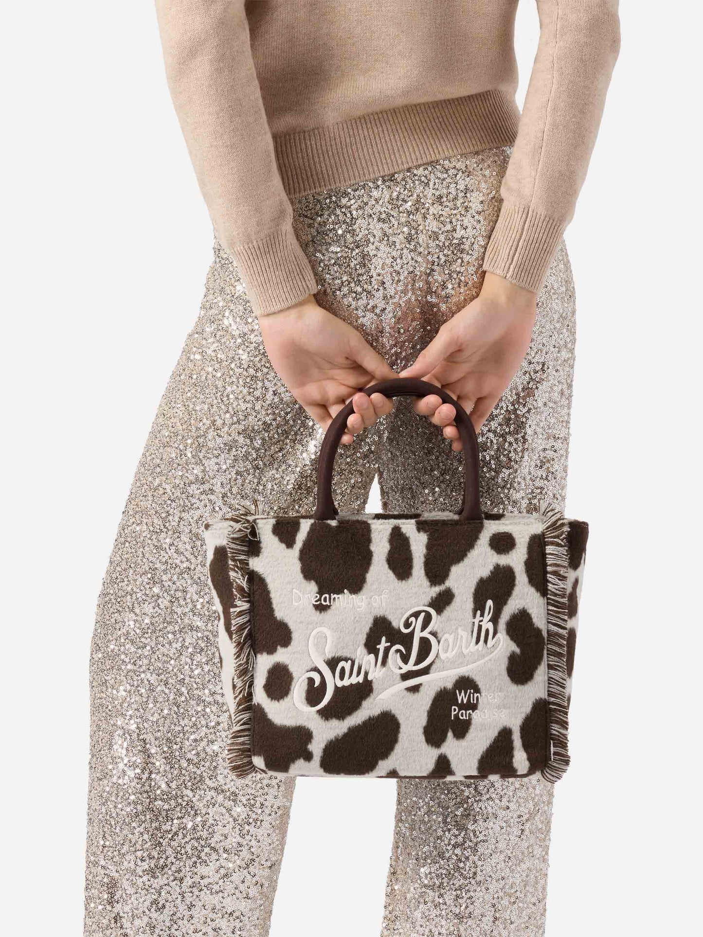 Borsa Colette Felt stampa cow