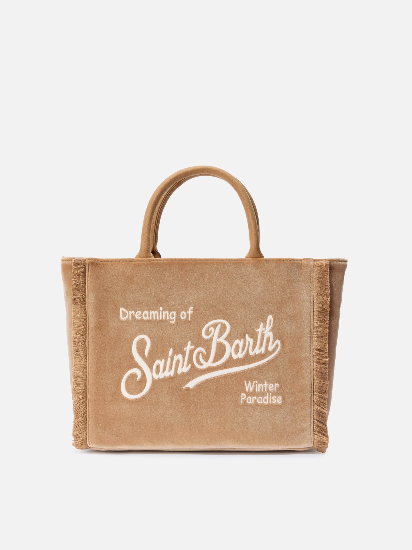 Colette Samthandtasche aus beigefarbenem Samt