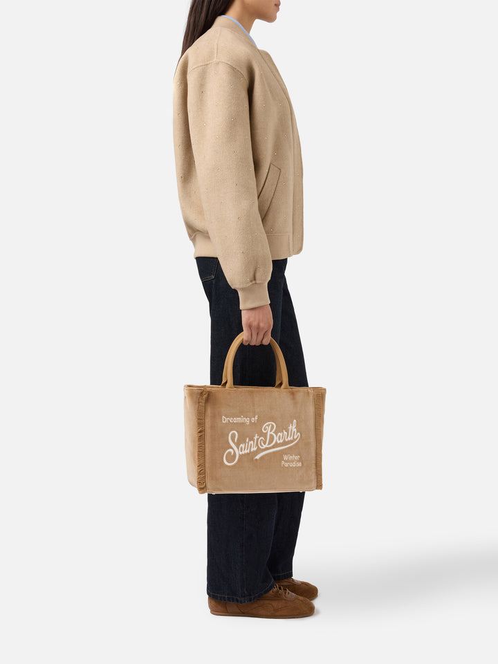 Colette Velvet beige bag