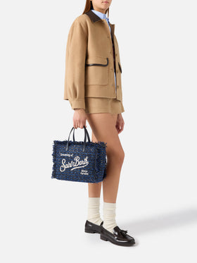 Bolso Navy blue Colette con hilos de lurex y bordado con logotipo 
