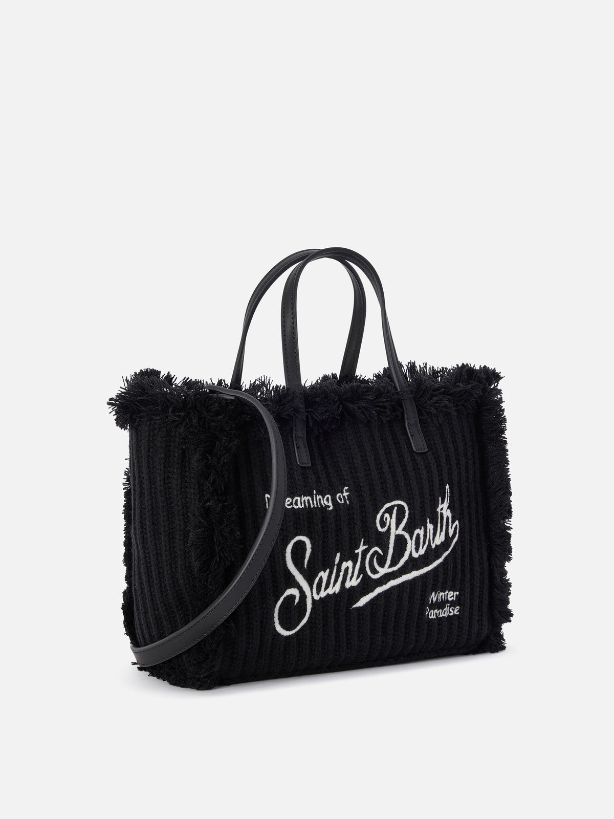 Borsa Colette nera con lavorazione a costine