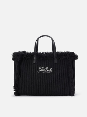 Borsa Colette nera con lavorazione a costine