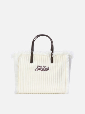 Offwhite-Tasche Colette mit geripptem Strickdesign 