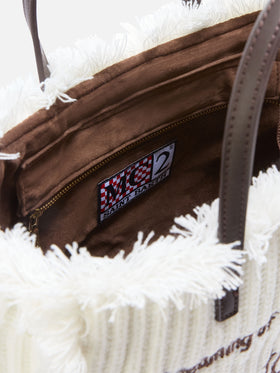 Offwhite-Tasche Colette mit geripptem Strickdesign 
