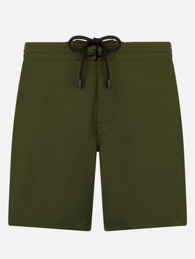 Militärgrüne, langstretchige Comfort Surf Badeshorts