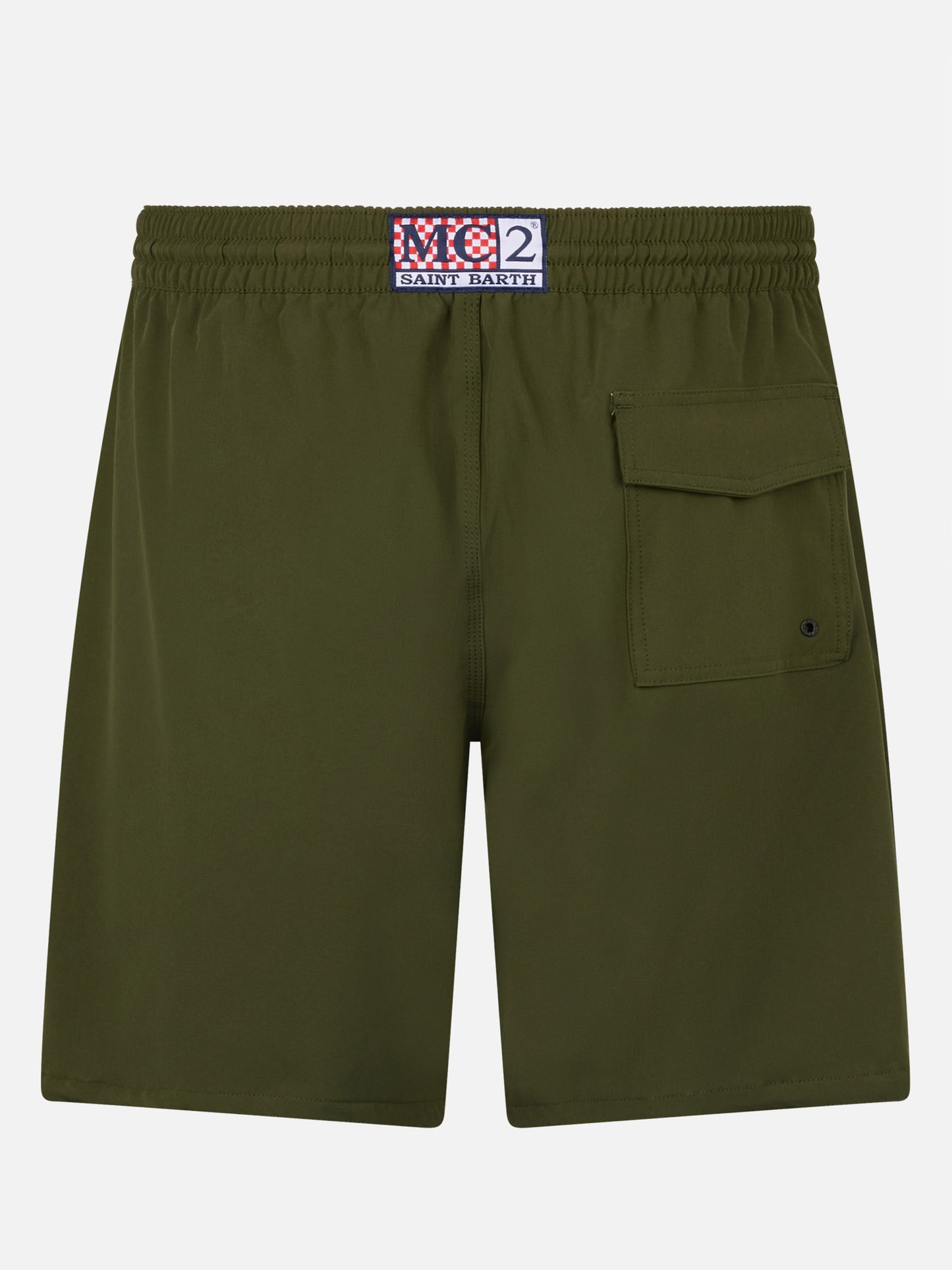 Militärgrüne, langstretchige Comfort Surf Badeshorts