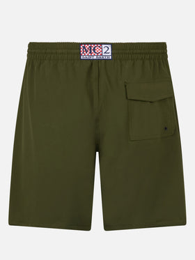 Militärgrüne, langstretchige Comfort Surf Badeshorts