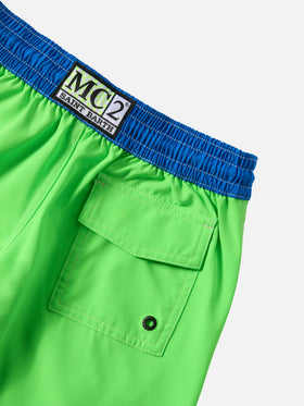 Comfort Surf Jr Badeshorts in Neongrün und Blau