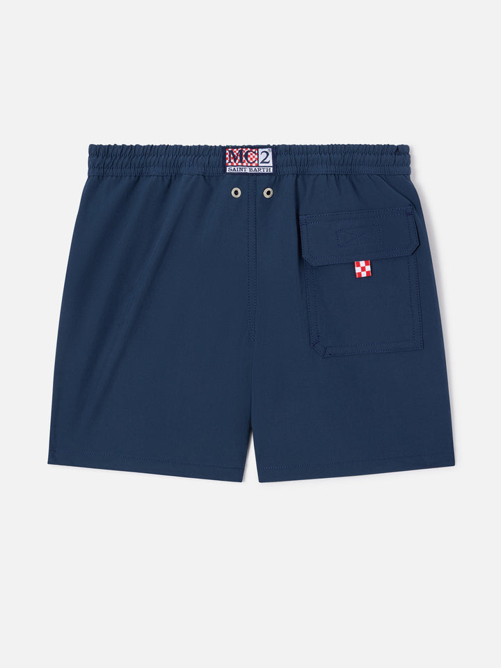 Boy comfort navy blue swim shorts