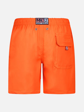 Boy Comfort swim shorts with Stai calmo lo dici al mare embroidery - MC2 Saint Barth