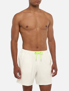 Costume mare Comfort bianco con ricamo St. Barth
