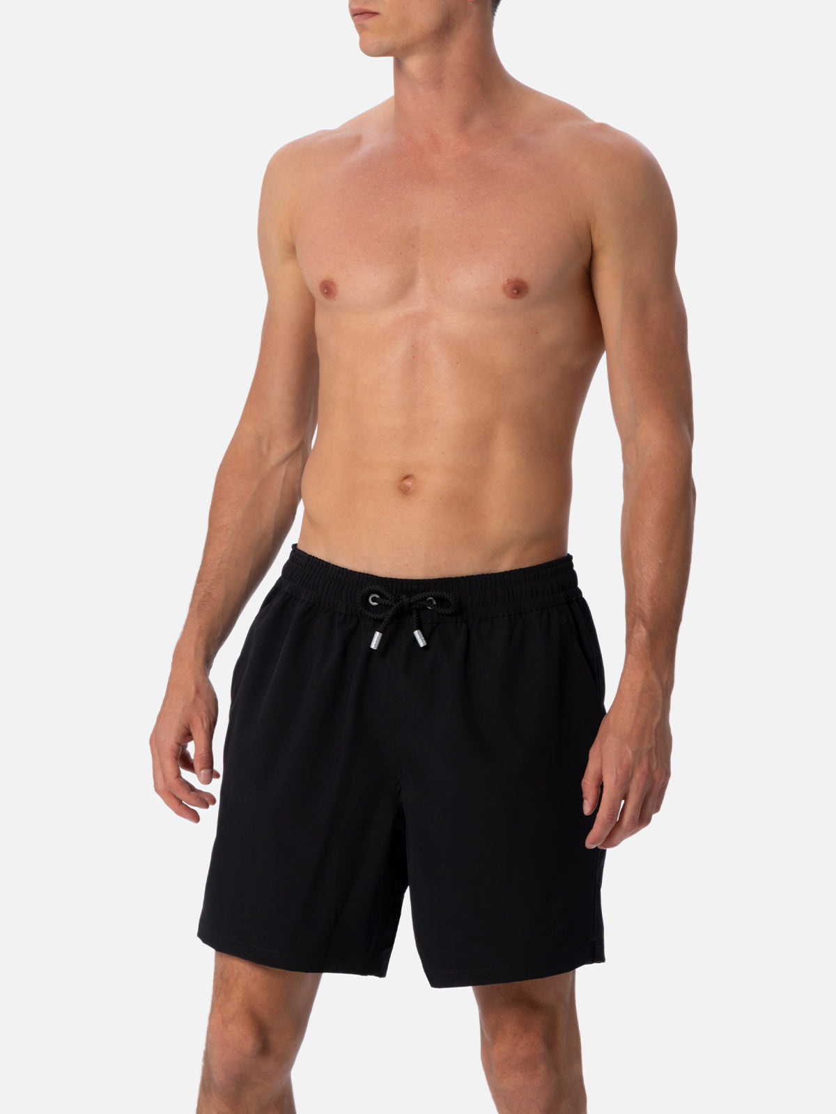 Schwarze klassische Comfort-Badeshorts aus Stretchmaterial 