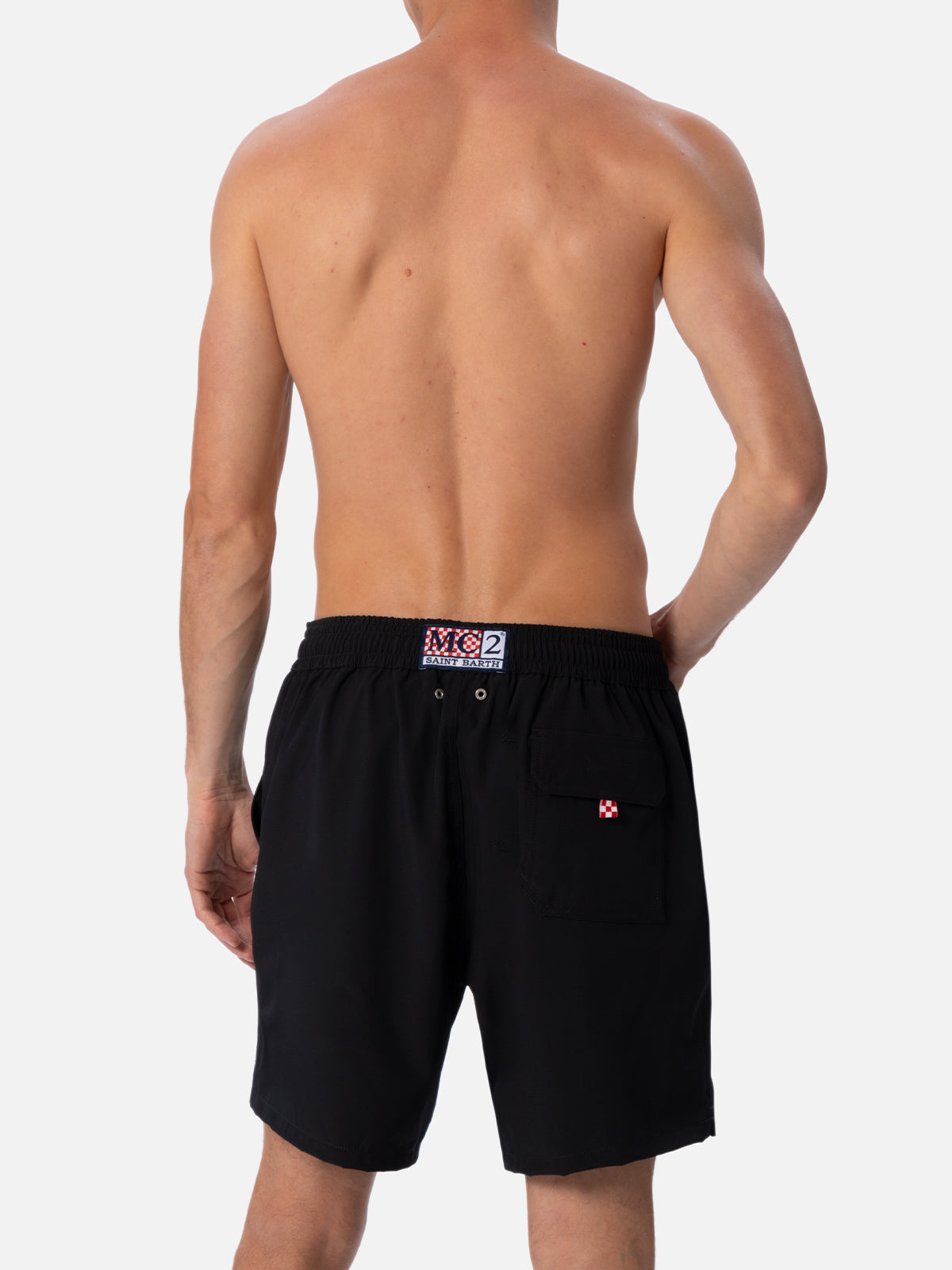 Schwarze klassische Comfort-Badeshorts aus Stretchmaterial 