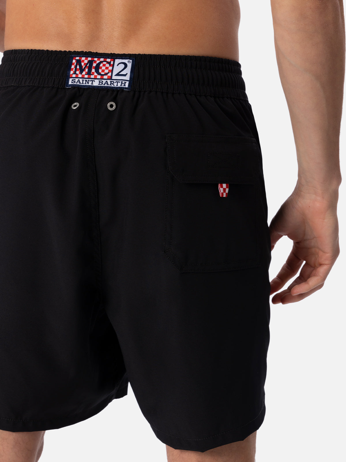 Schwarze klassische Comfort-Badeshorts aus Stretchmaterial 