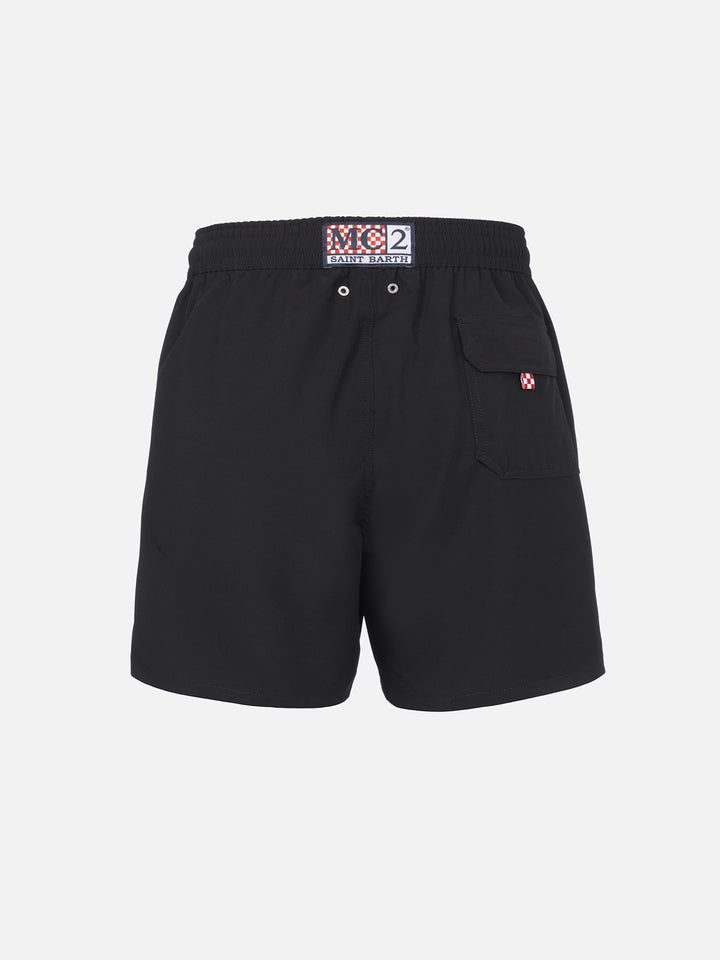 Schwarze klassische Comfort-Badeshorts aus Stretchmaterial 