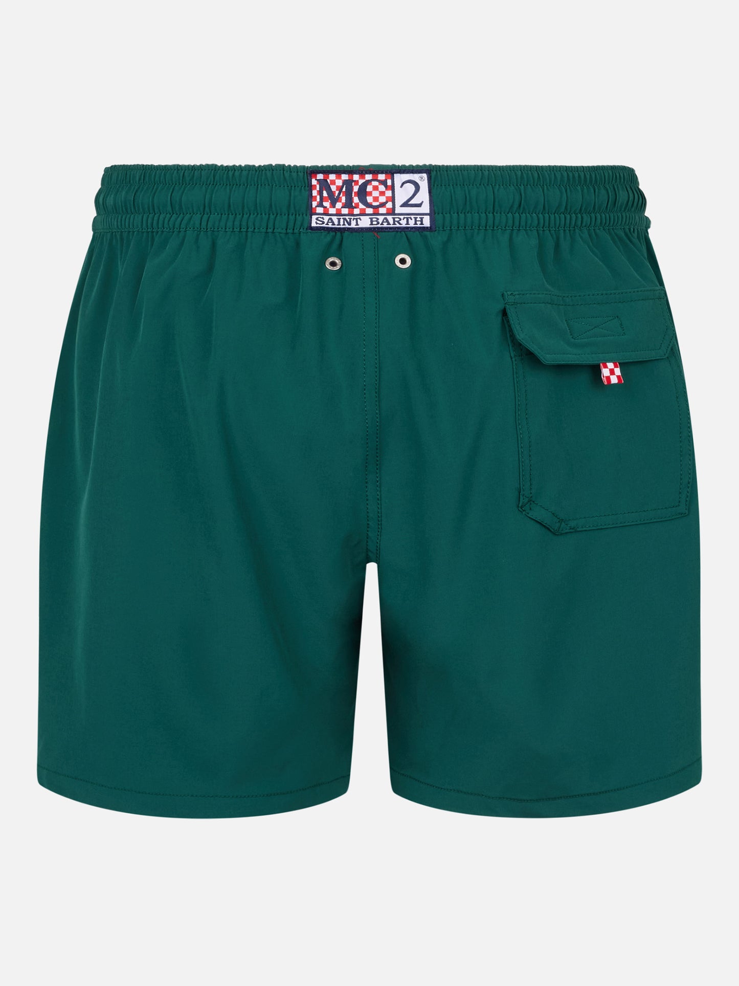 Klassische Stretch-Komfort-Badeshorts mit Forte dei Drammi-Stickerei | INSULTI LUMINOSI SPECIAL EDITION