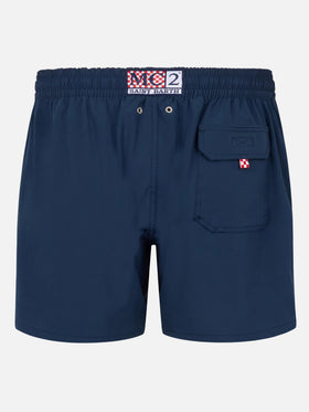 Bequeme, klassische Stretch-Badeshorts mit Dal Padel alla Brace-Stickerei | INSULTI LUMINOSI SPECIAL EDITION