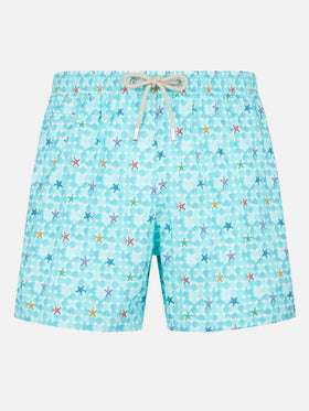 Man stretch fabric comfort swim shorts with sea star print - MC2 Saint Barth