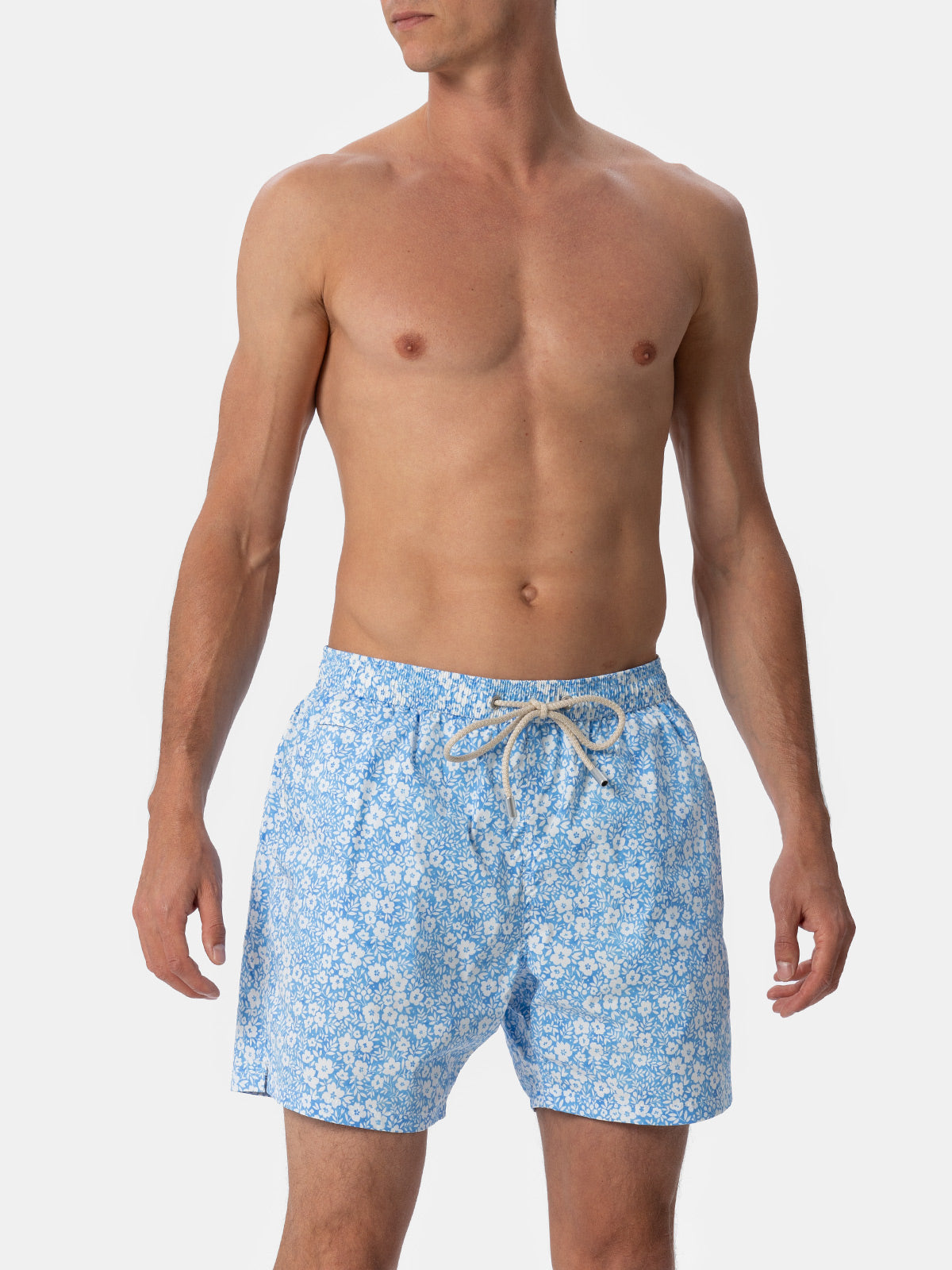 Comfort Light classic stretch swim shorts with flower print - MC2 Saint Barth