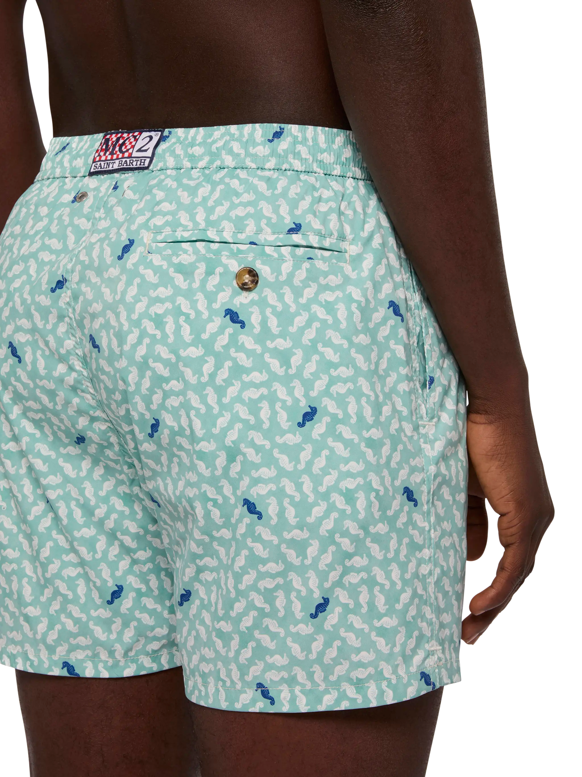 Comfort Light swim shorts with sea horse print - MC2 Saint Barth