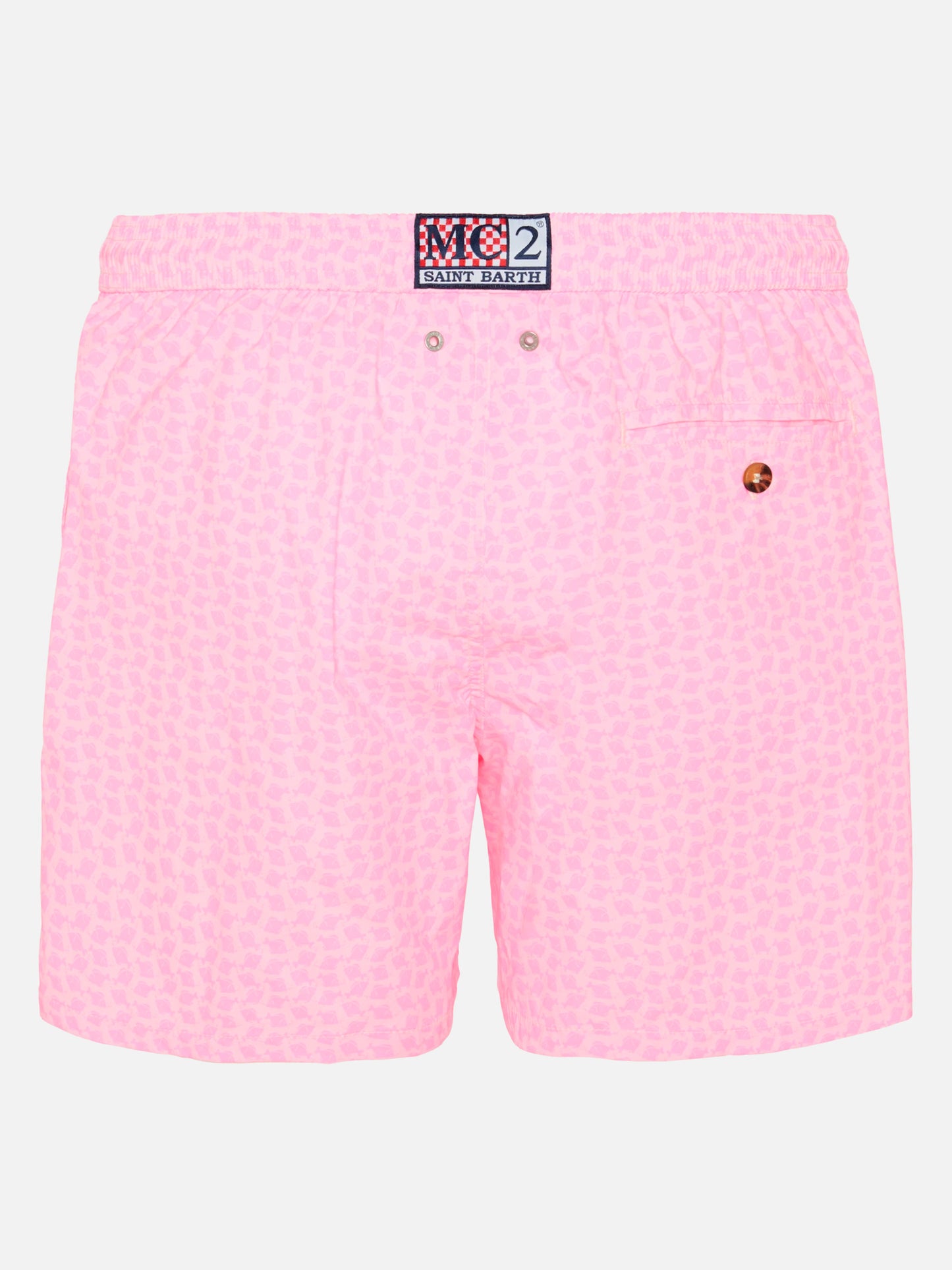 Komfortable leichte Badeshorts mit Fisch-Print 