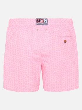 Komfortable leichte Badeshorts mit Fisch-Print 