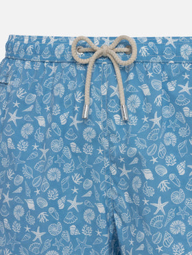Comfort Light swim shorts with tropical shell print - MC2 Saint Barth
