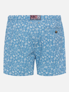 Comfort Light swim shorts with tropical shell print - MC2 Saint Barth