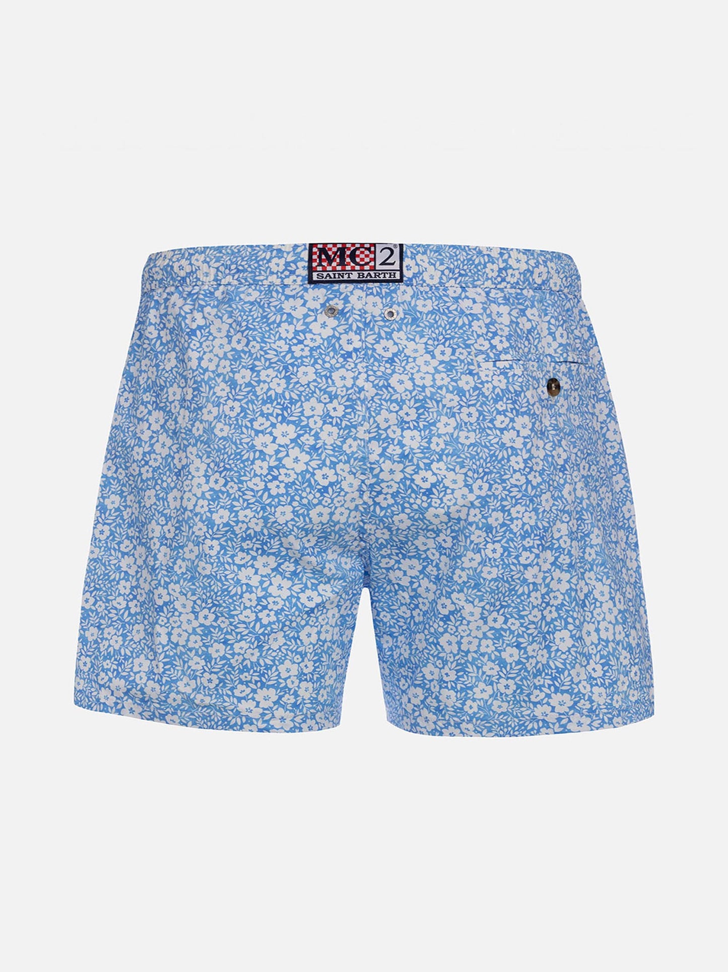 Comfort Light classic stretch swim shorts with flower print - MC2 Saint Barth