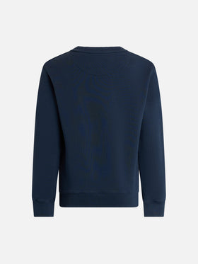 Boy crewneck cotton fleece sweatshirt Cooper Jr with embroidery - MC2 Saint Barth