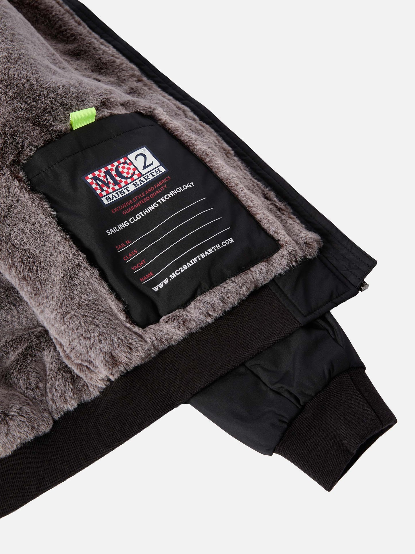 Schwarze Bomberjacke Country Jr mit Fellfutter