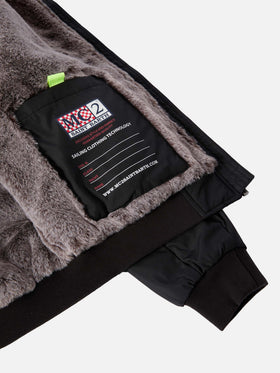 Schwarze Bomberjacke Country Jr mit Fellfutter