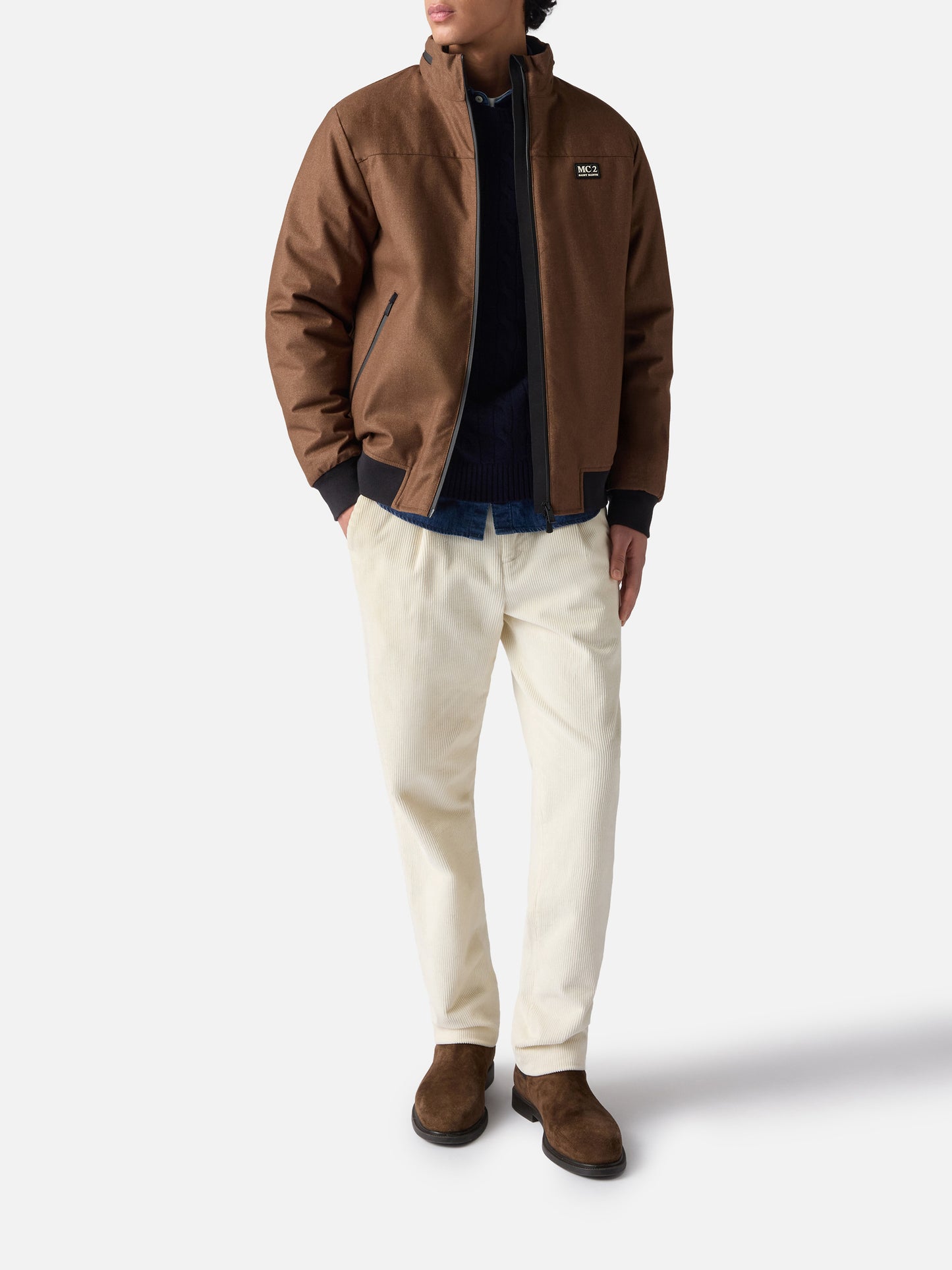 Wollige braune Bomberjacke Country mit Teddyfutter