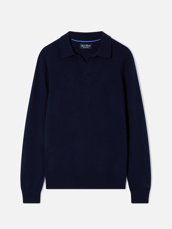 Polo Covent en cachemire blue bleu marine 