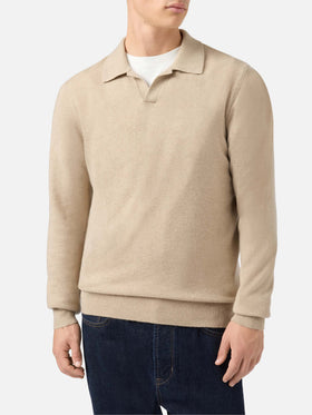 Covent Kaschmir-Strickpolo in Beige