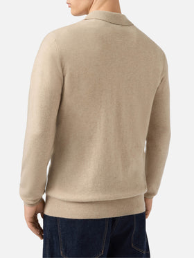 Covent Kaschmir-Strickpolo in Beige