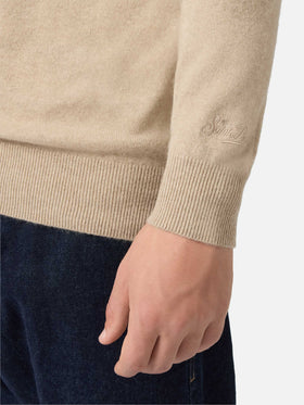 Covent Kaschmir-Strickpolo in Beige