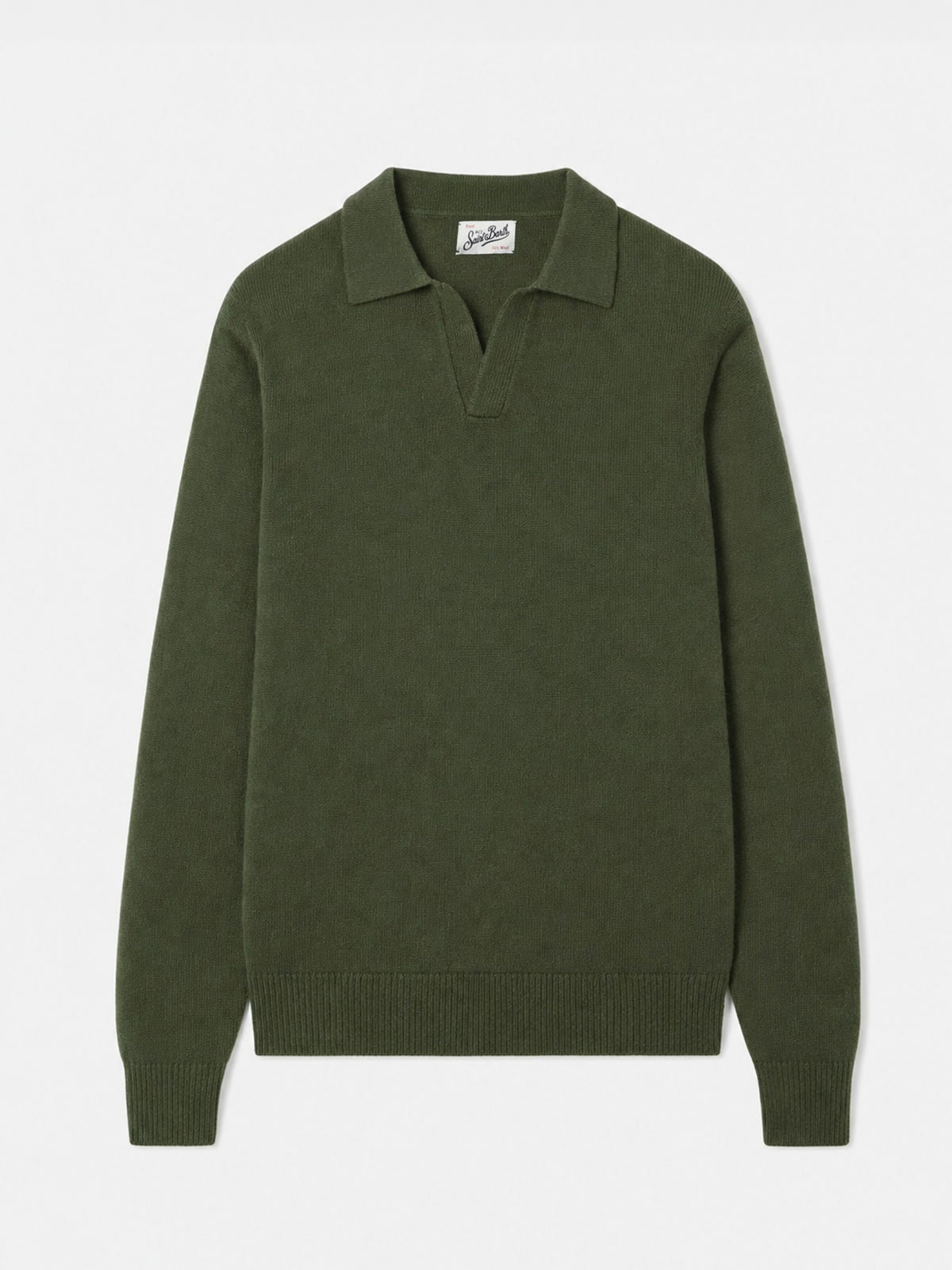 Polo in maglia verde militare Covent Wool