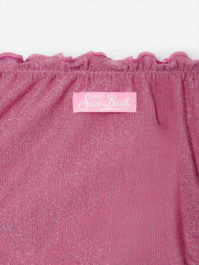 Cric dark pink stretch lurex swim briefs