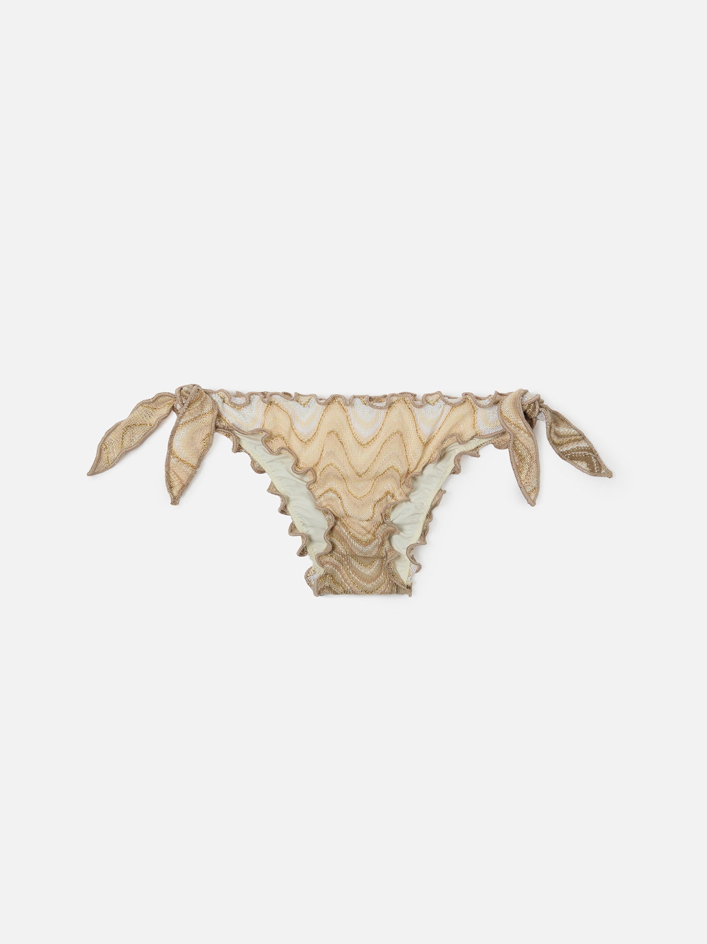 Slip de bain raschel ton or Cric avec motif vagues 