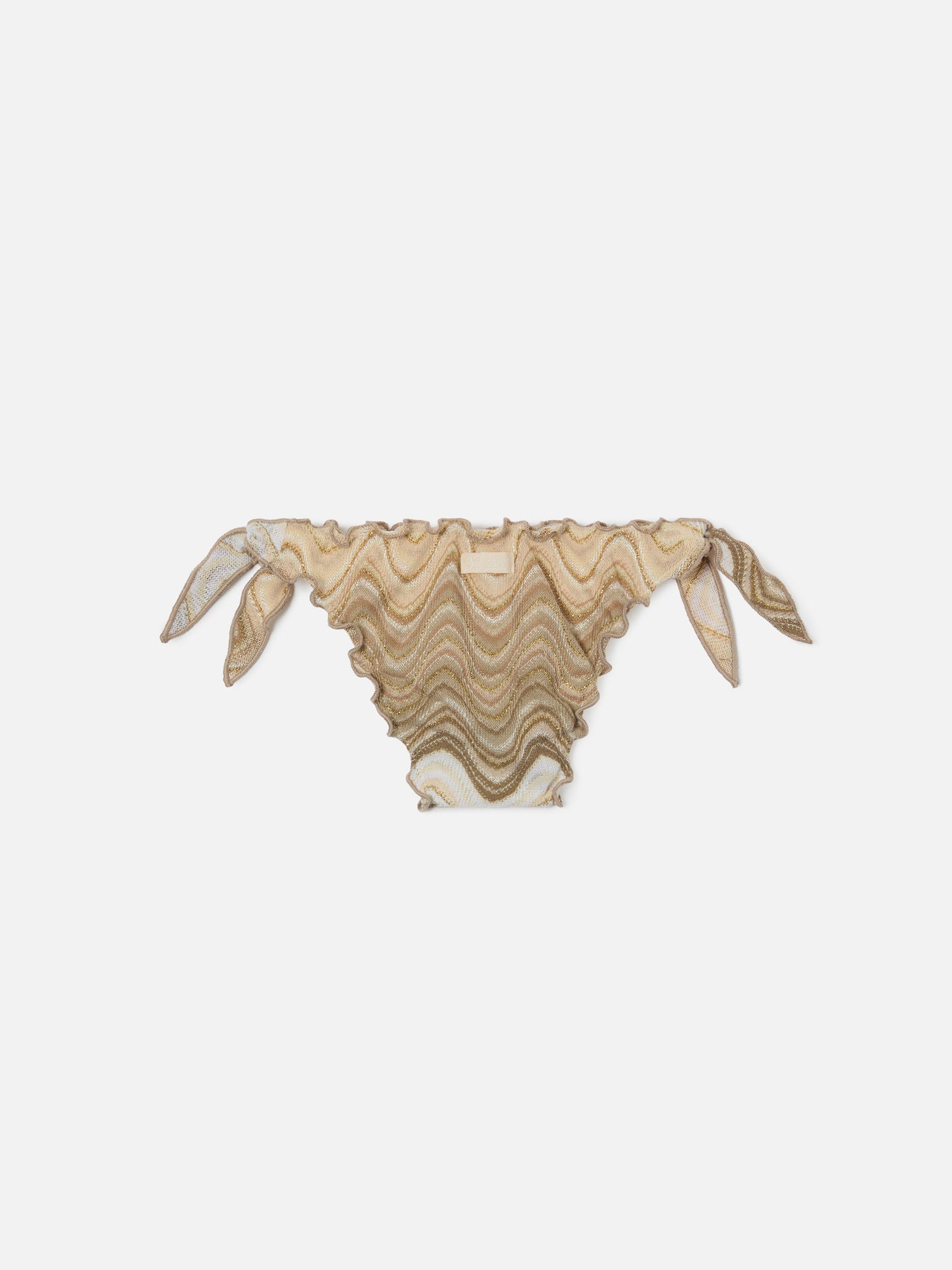 Slip de bain raschel ton or Cric avec motif vagues 