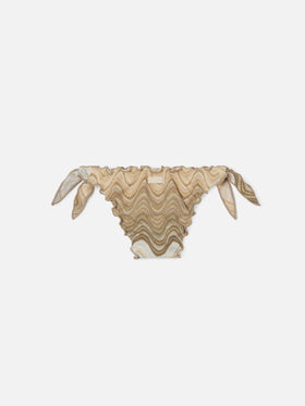 Slip de bain raschel ton or Cric avec motif vagues 